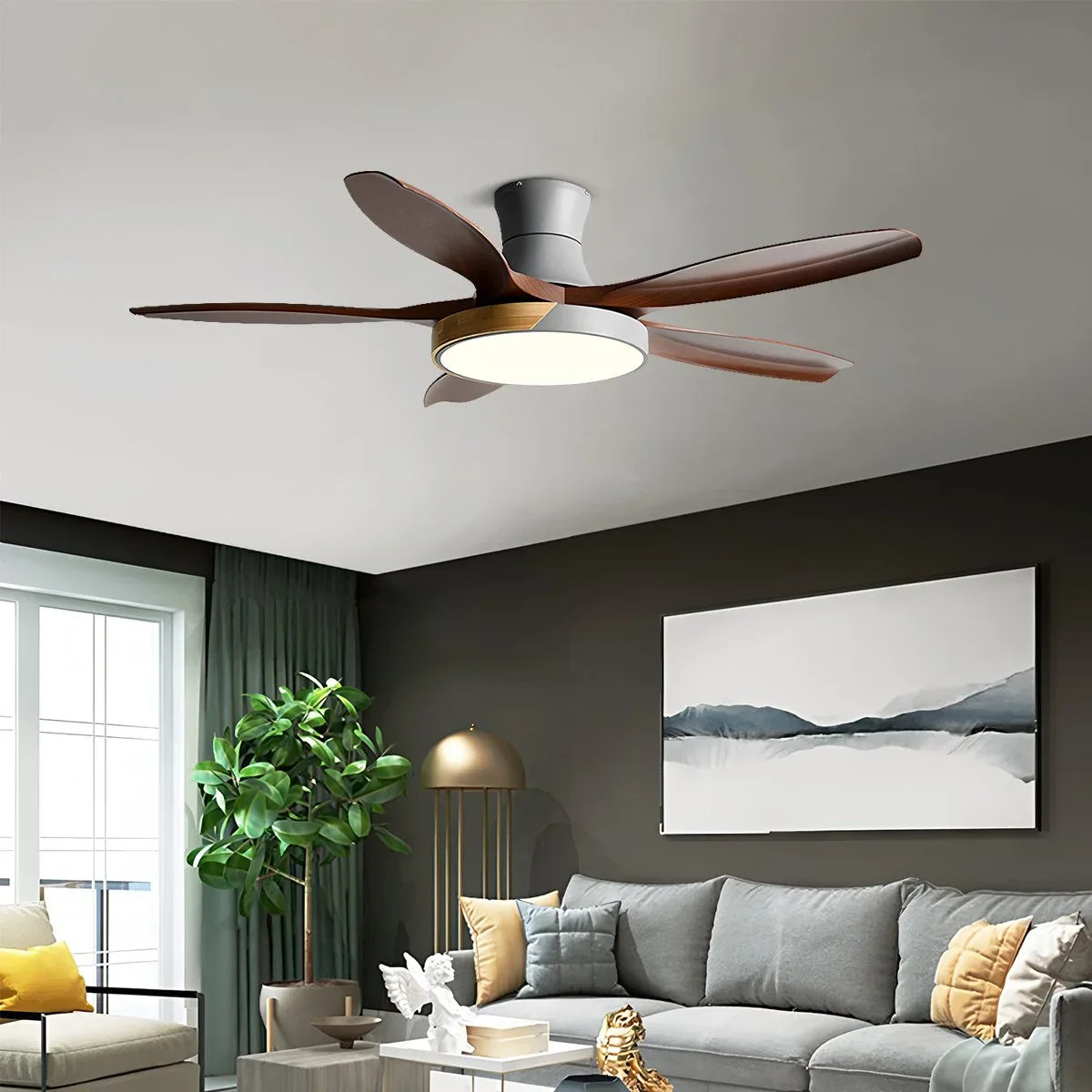 Eloer Nordic 5-Blade LED Ceiling Fan Light
