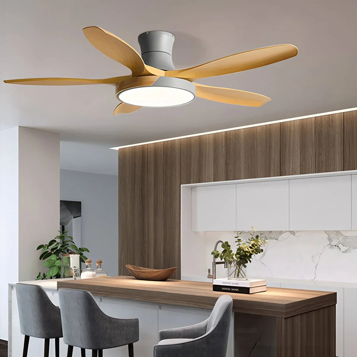 Eloer Nordic 5-Blade LED Ceiling Fan Light