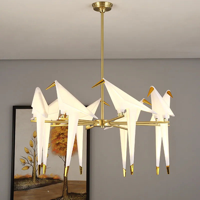 Eloer Paper Crane Bird Chandelier for Dining Room