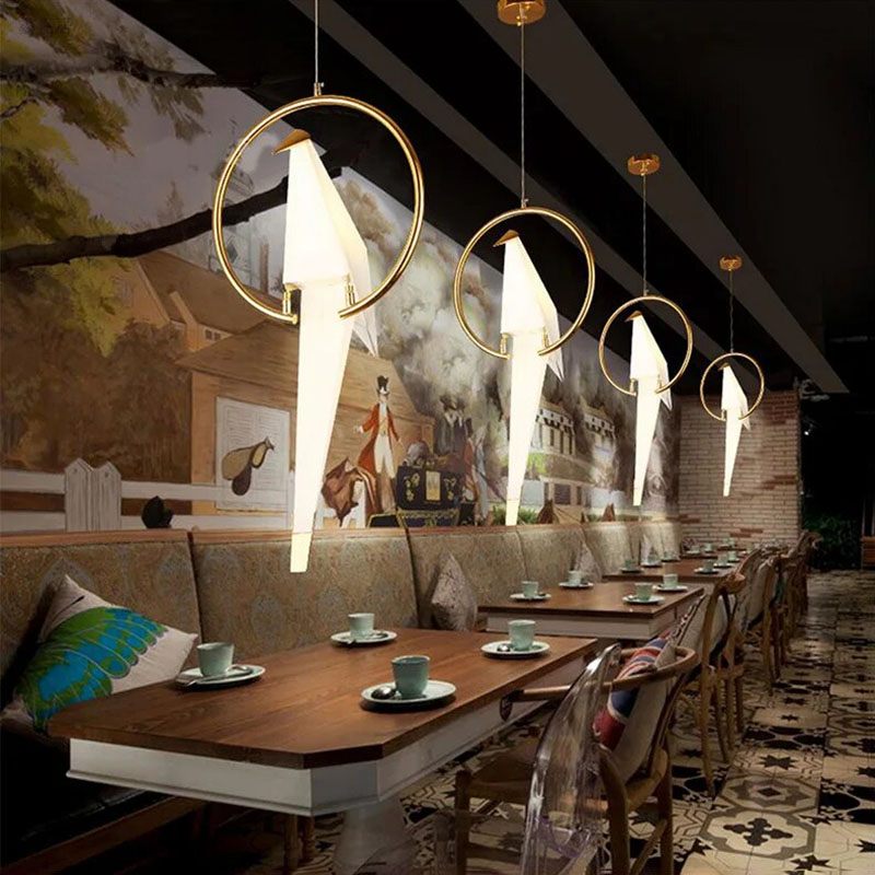 Eloer Paper Crane Bird Chandelier for Dining Room