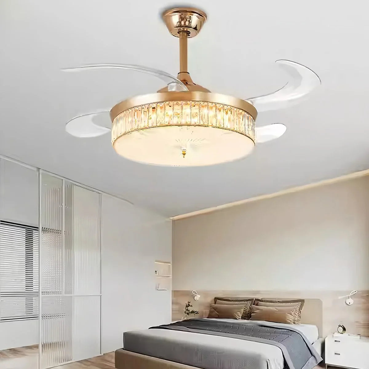 Remote Hugger Ceiling Fan Light for Low Ceilings