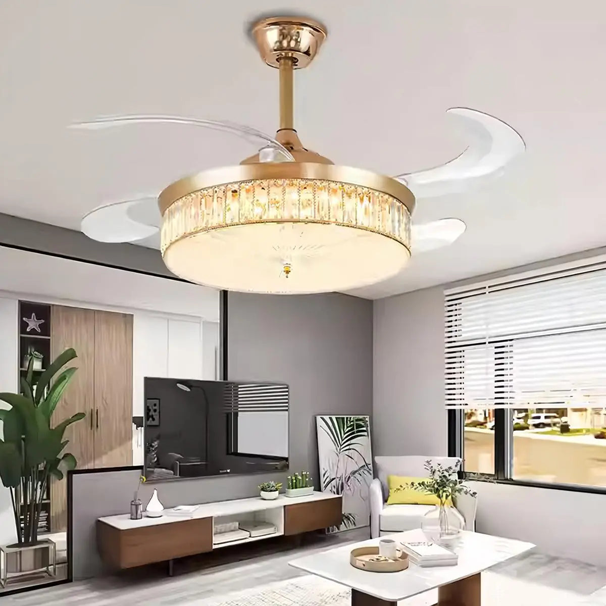 Remote Hugger Ceiling Fan Light for Low Ceilings