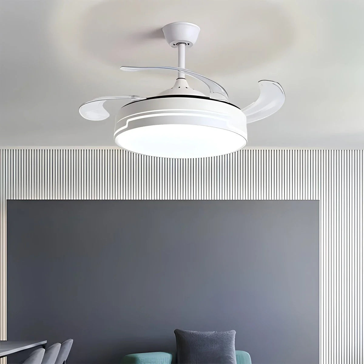 Eloer Remote Minimalist Hugger Ceiling Fan Light
