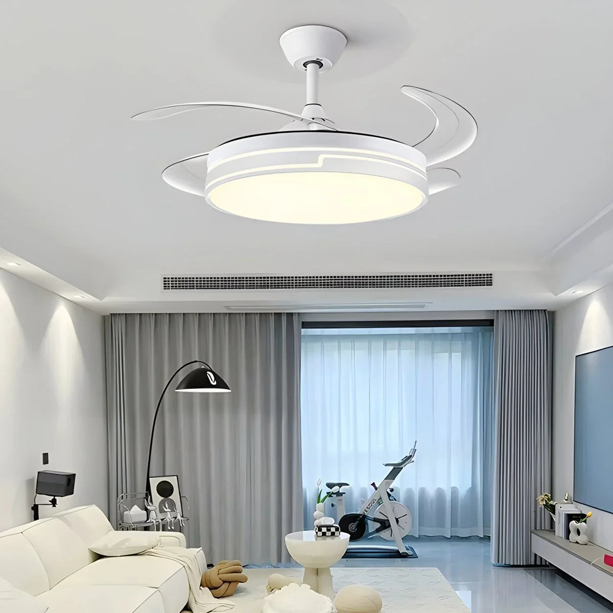 Eloer Remote Minimalist Hugger Ceiling Fan Light