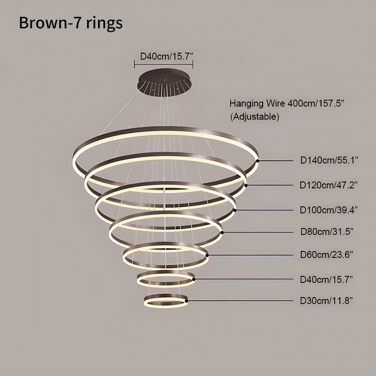 Eloer Tiered Ring Chandelier for Dining Room