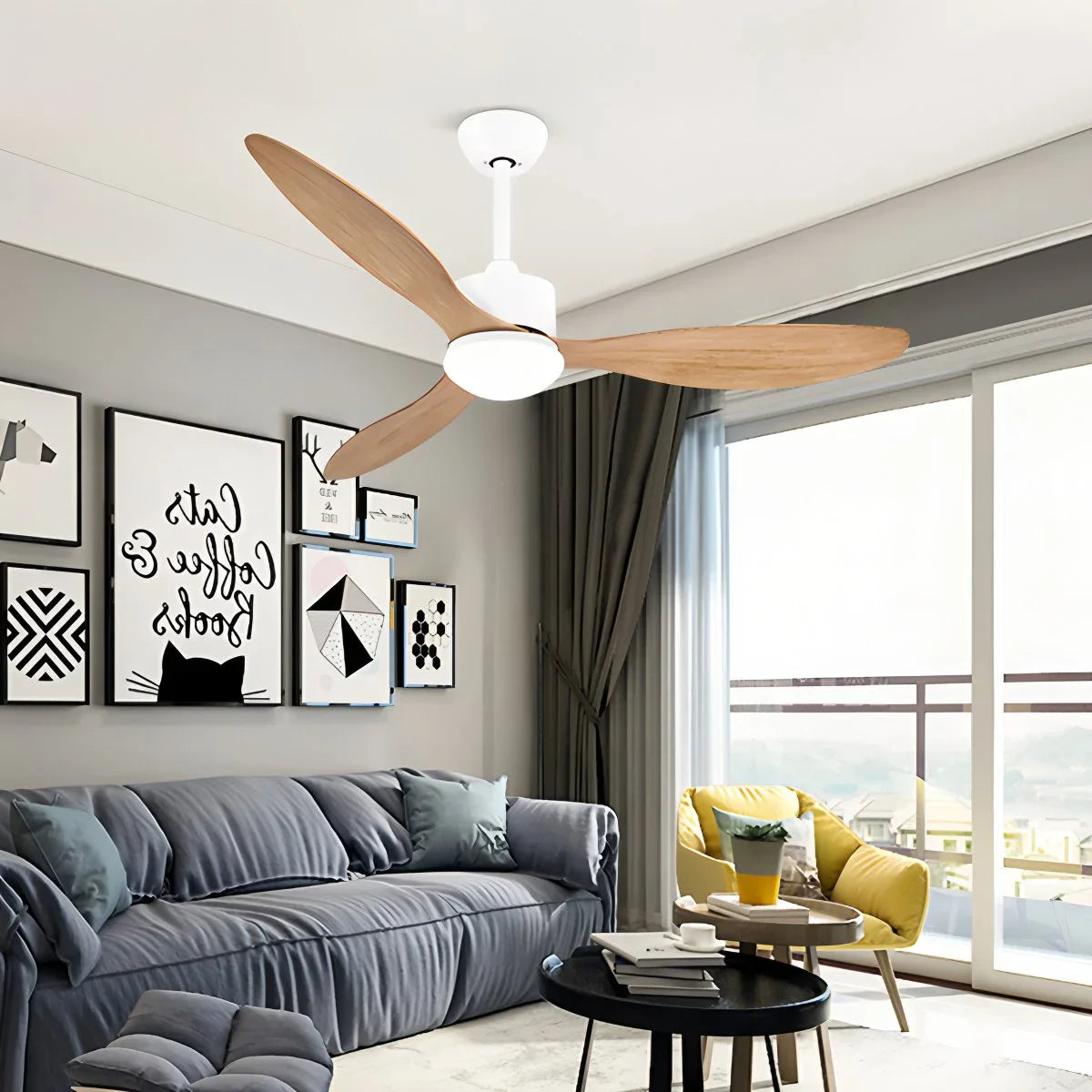 Eloer 3 Blade Modern Ceiling Fan with Light