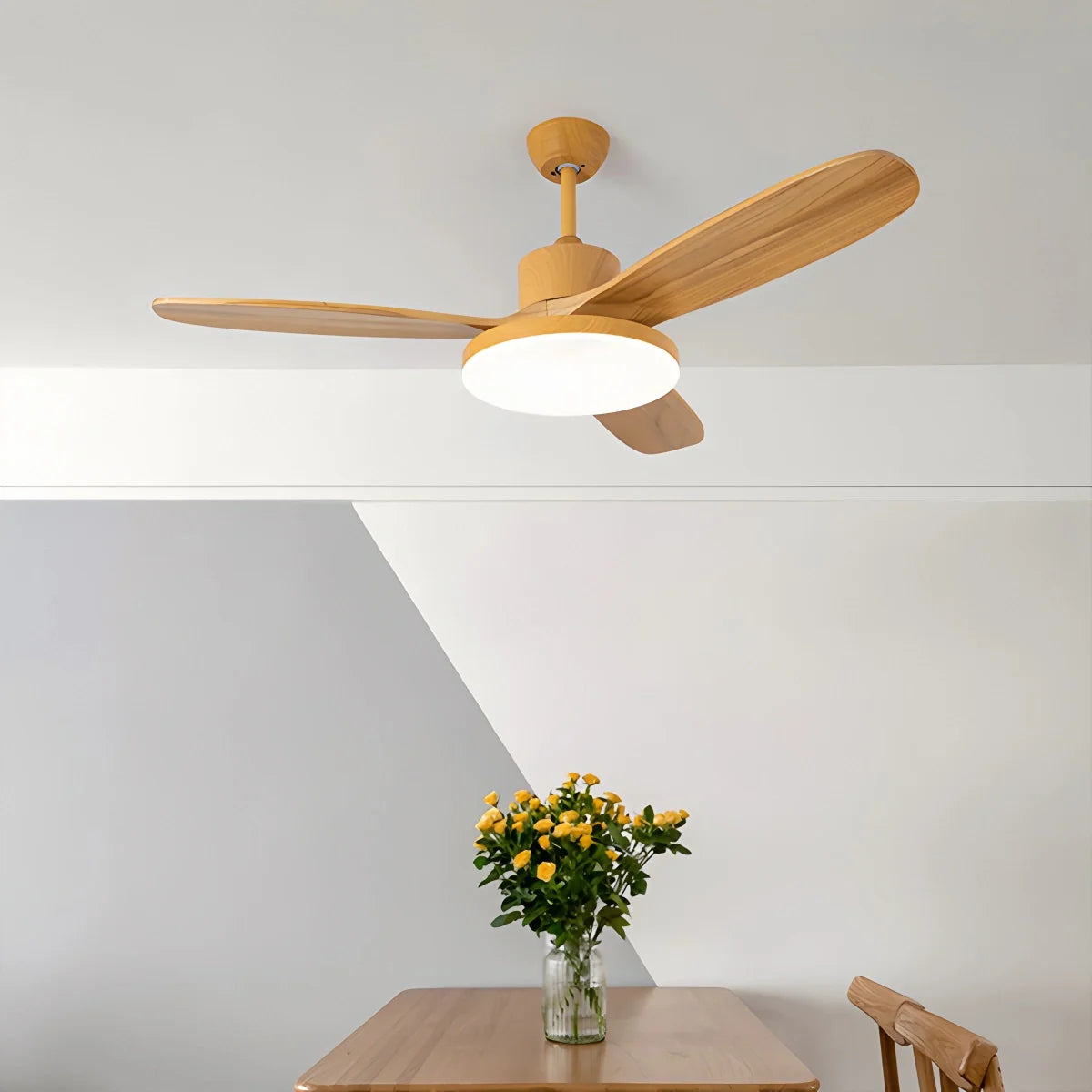 Eloer Wood 3 Blade Ceiling Fan with Light