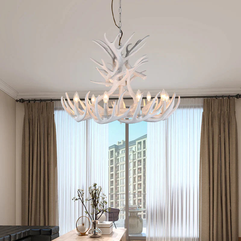 Eloer Antler Shape Resin Chandelier for Living Room