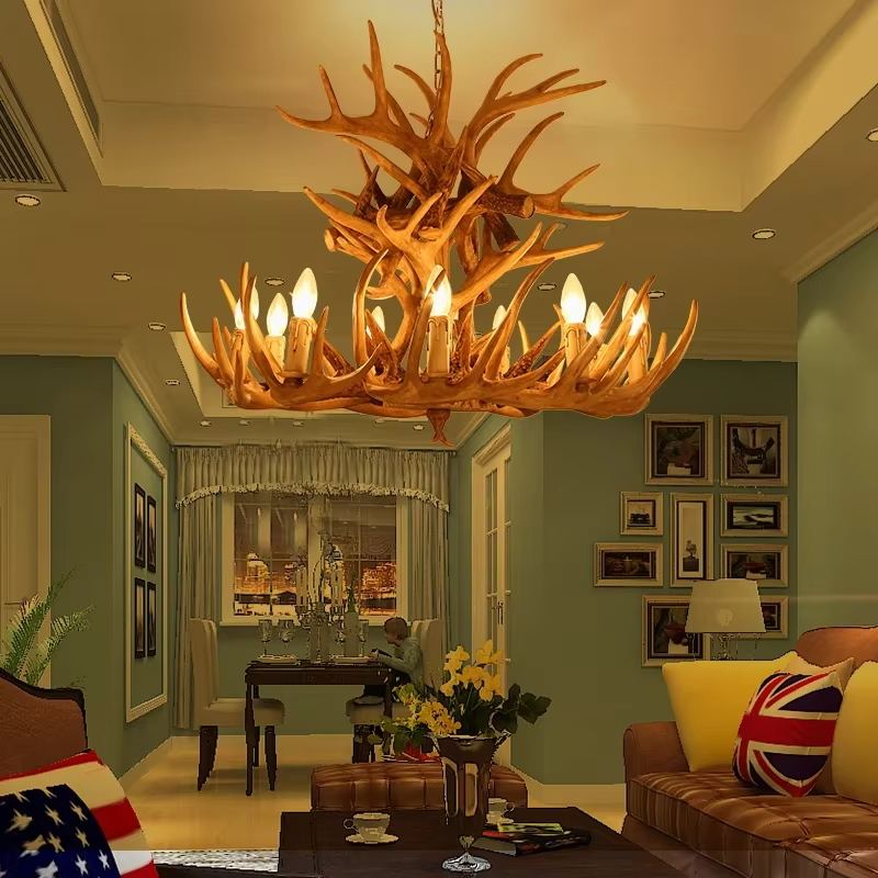 Eloer Antler Shape Resin Chandelier for Living Room