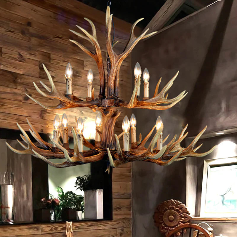Eloer Antler Shape Resin Chandelier for Living Room