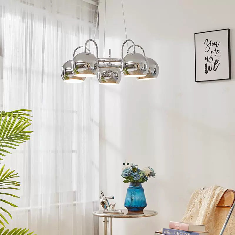 Eloer Bauhaus Style Antique Chrome Chandelier