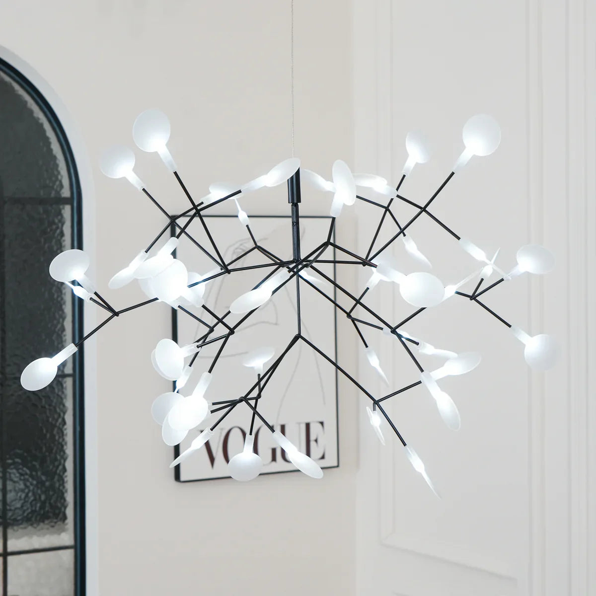 Eloer Black Firefly LED Chandelier for Dining Room