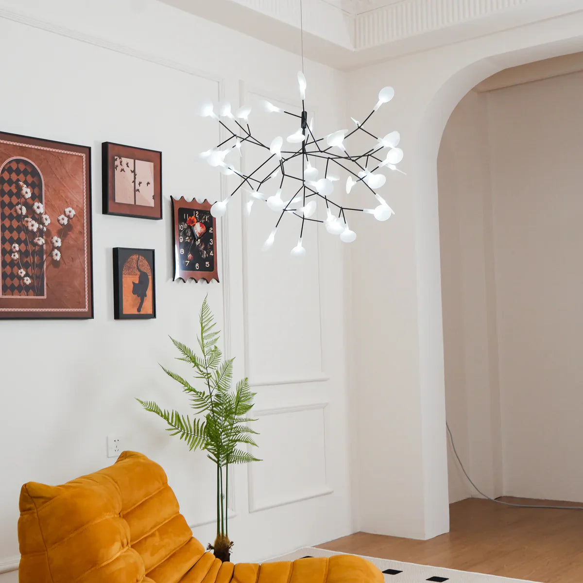 Eloer Black Firefly LED Chandelier for Dining Room