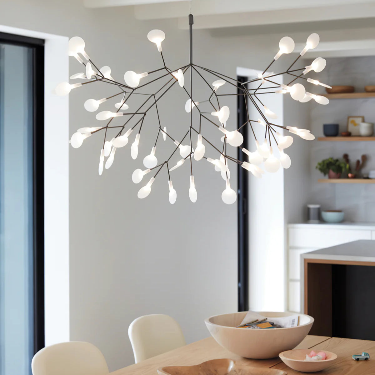 Eloer Black Firefly LED Chandelier for Dining Room