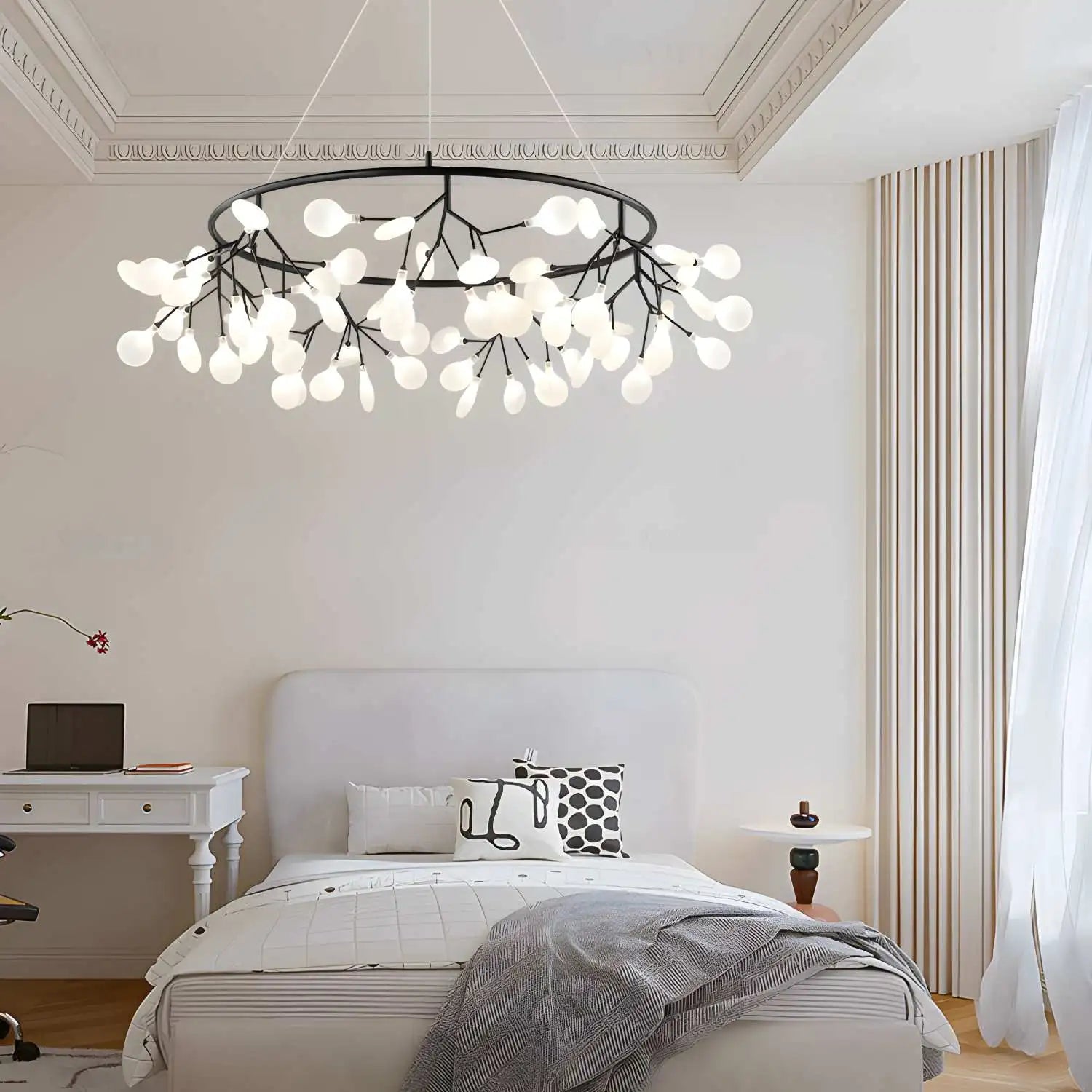 Eloer Black Firefly LED Chandelier for Dining Room