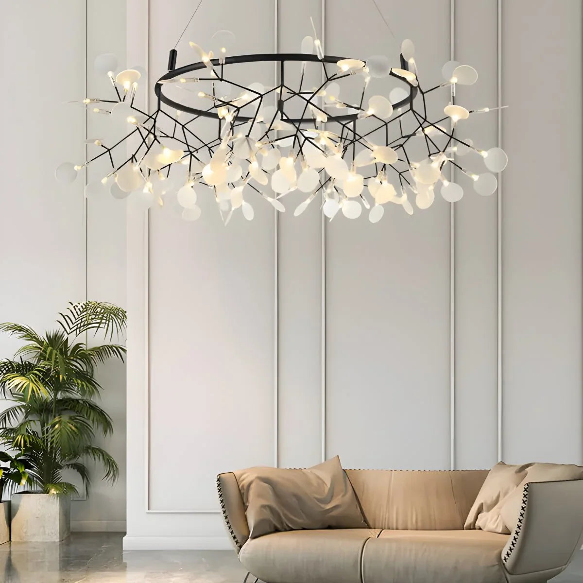 Eloer Black Firefly LED Chandelier for Dining Room