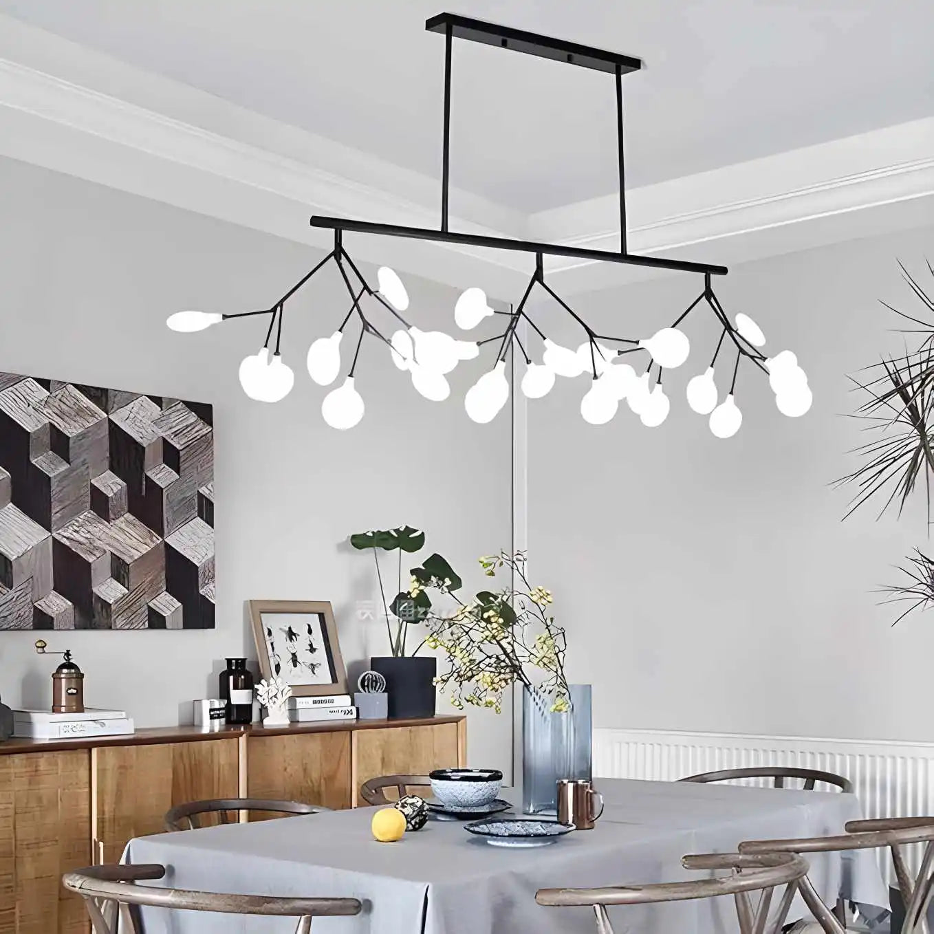 Eloer Black Firefly LED Chandelier for Dining Room