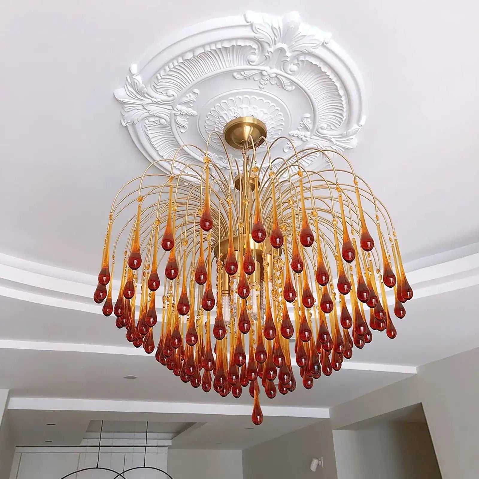 Eloer French Retro Water Drop Glass Chandelier