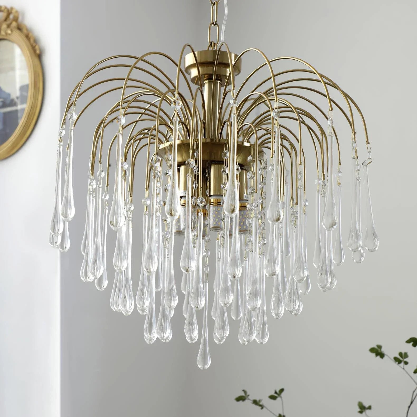 Eloer French Retro Water Drop Glass Chandelier