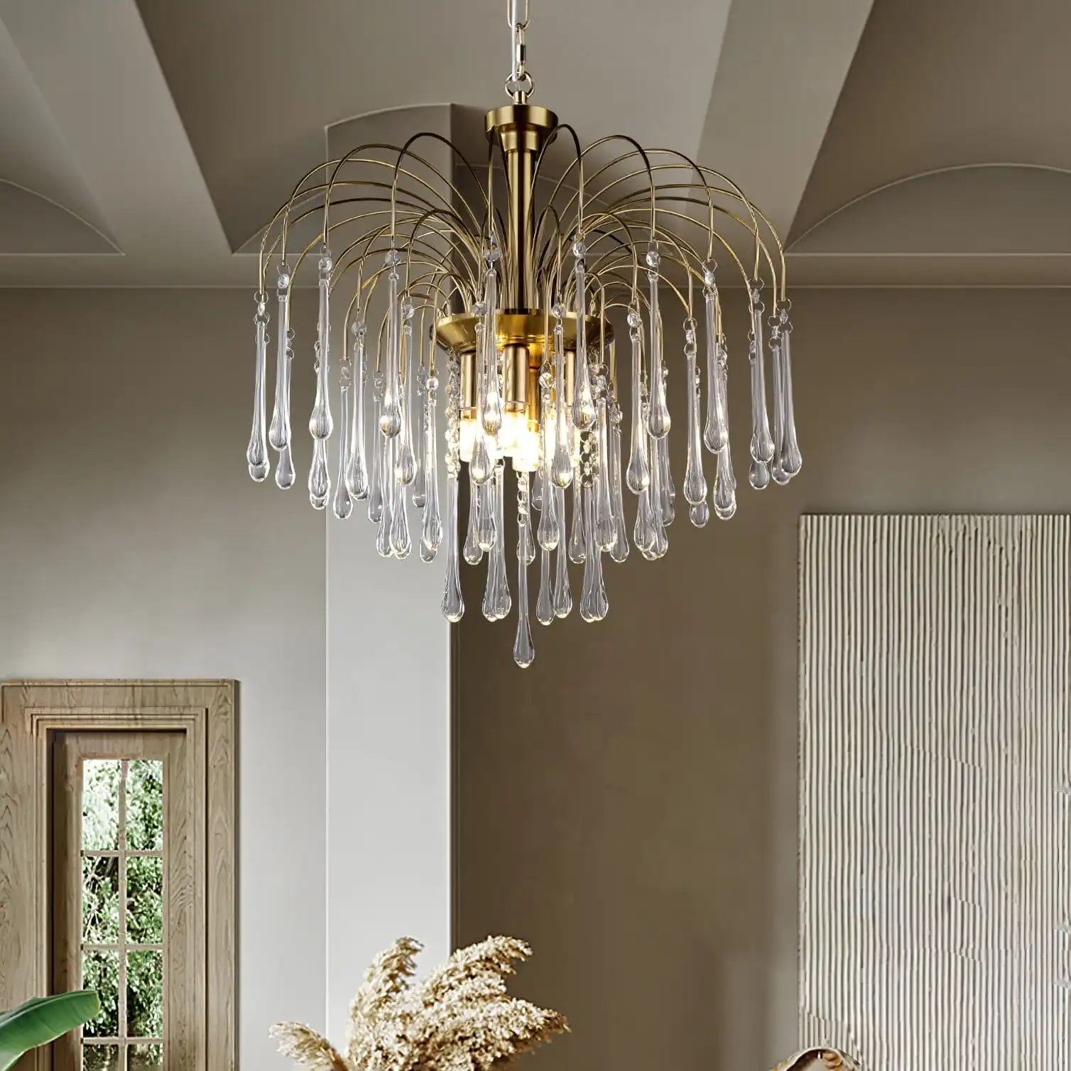 Eloer French Retro Water Drop Glass Chandelier