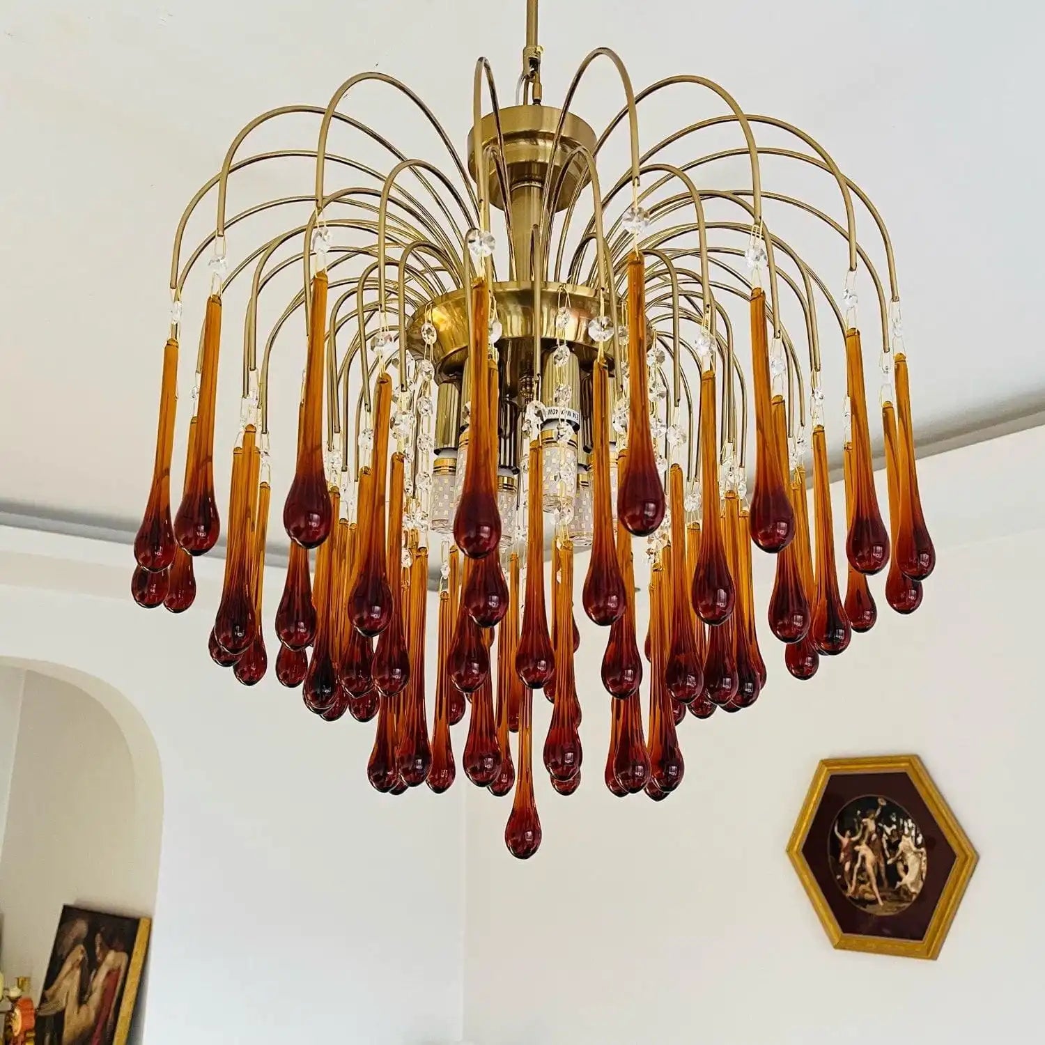 Eloer French Retro Water Drop Glass Chandelier