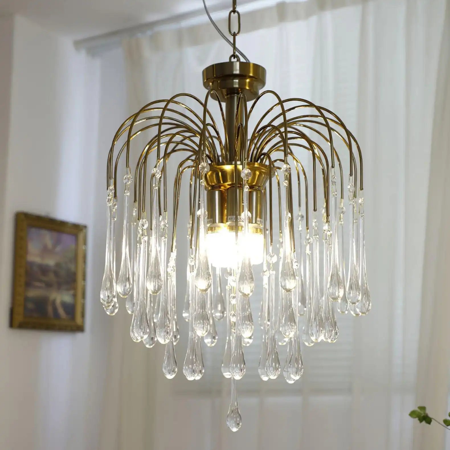 Eloer French Retro Water Drop Glass Chandelier