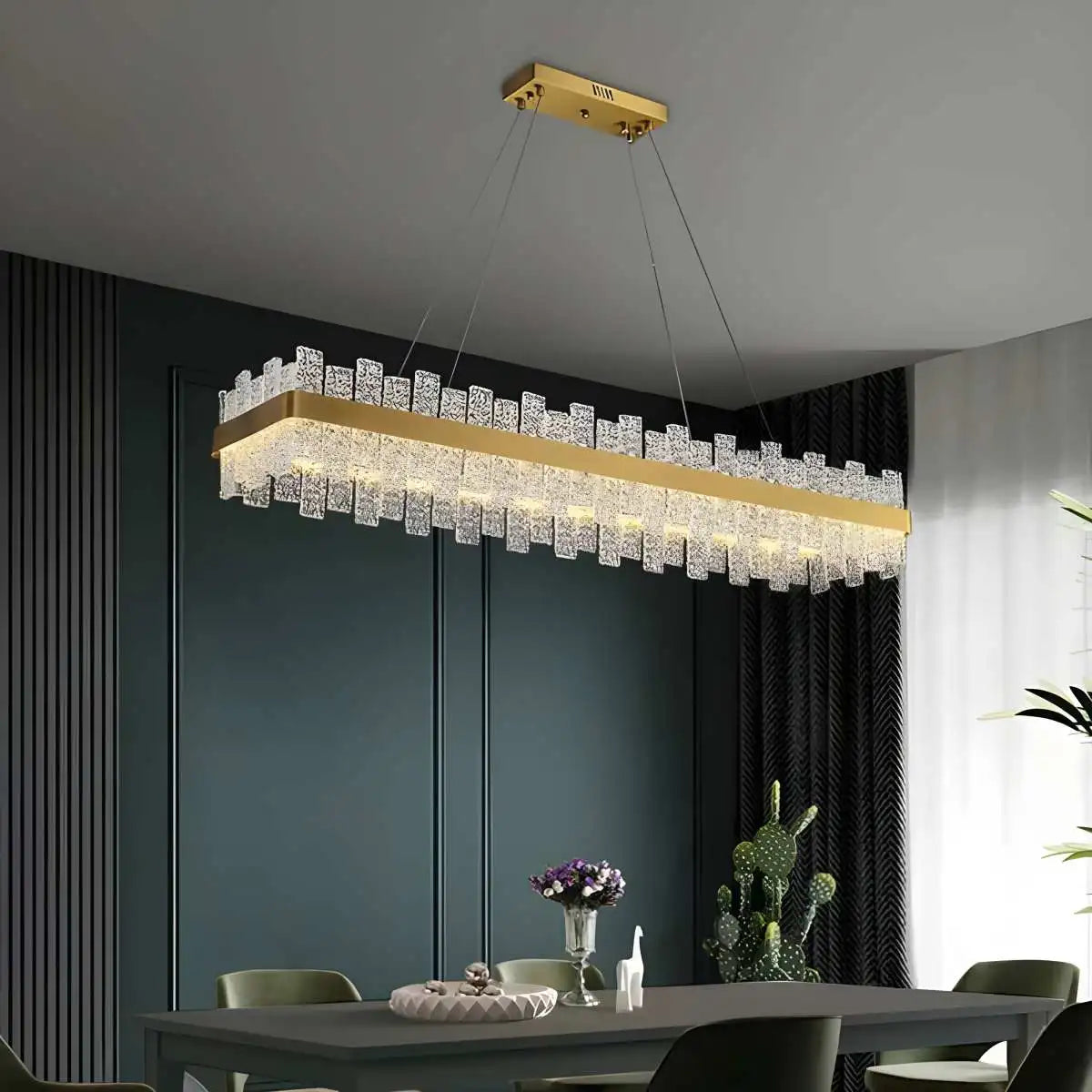 Eloer Modern Frosted Glass Crystal Chandelier