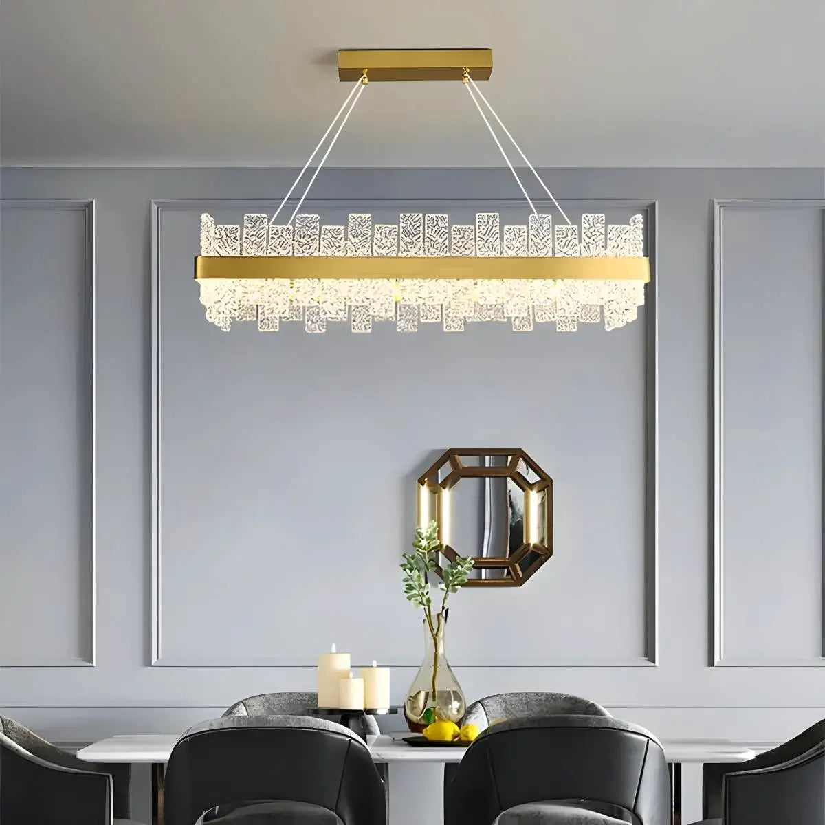 Eloer Modern Frosted Glass Crystal Chandelier