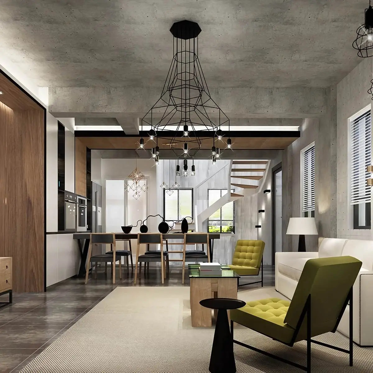 Eloer Wire Tiered Sculptural Chandelier