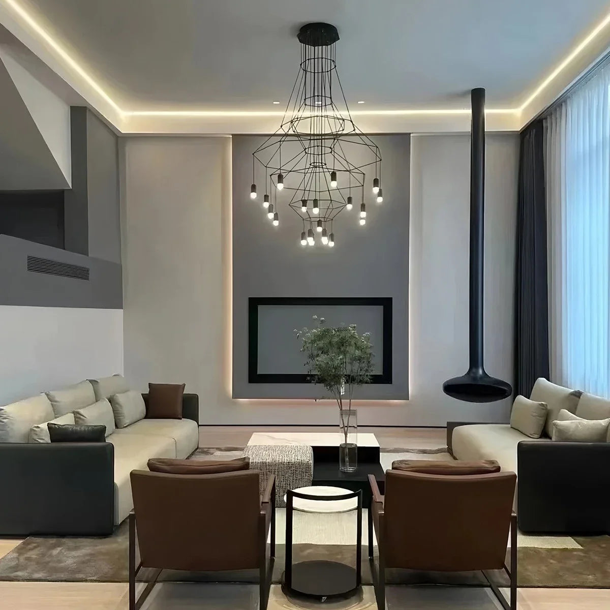 Eloer Wire Tiered Sculptural Chandelier