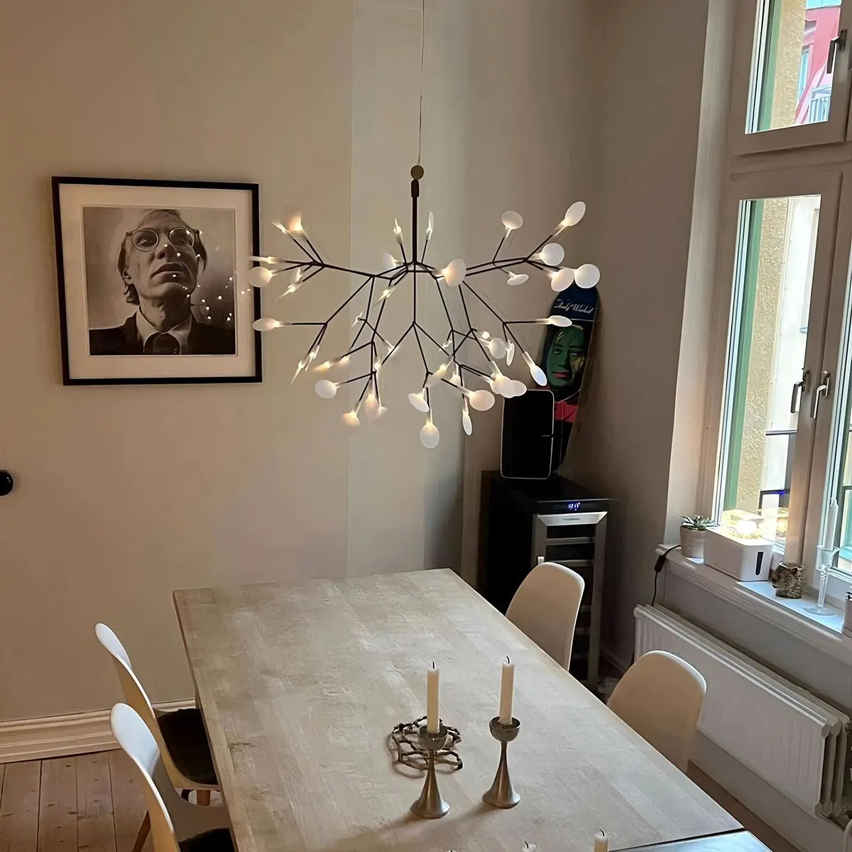 Eloer Black Firefly LED Chandelier for Dining Room