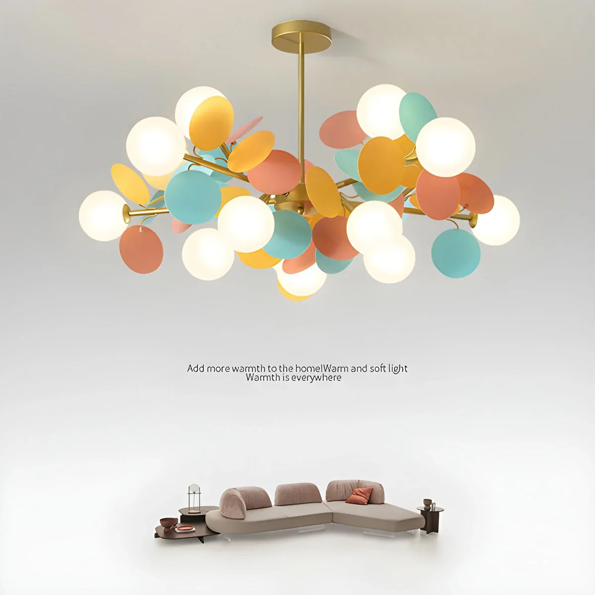 Eloer Colorful Flash Modern Chandelier for Bedroom