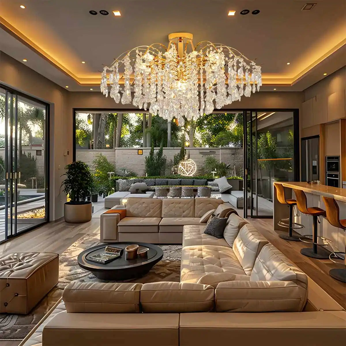 Eloer French Vintage Crystal Ceiling Chandelier