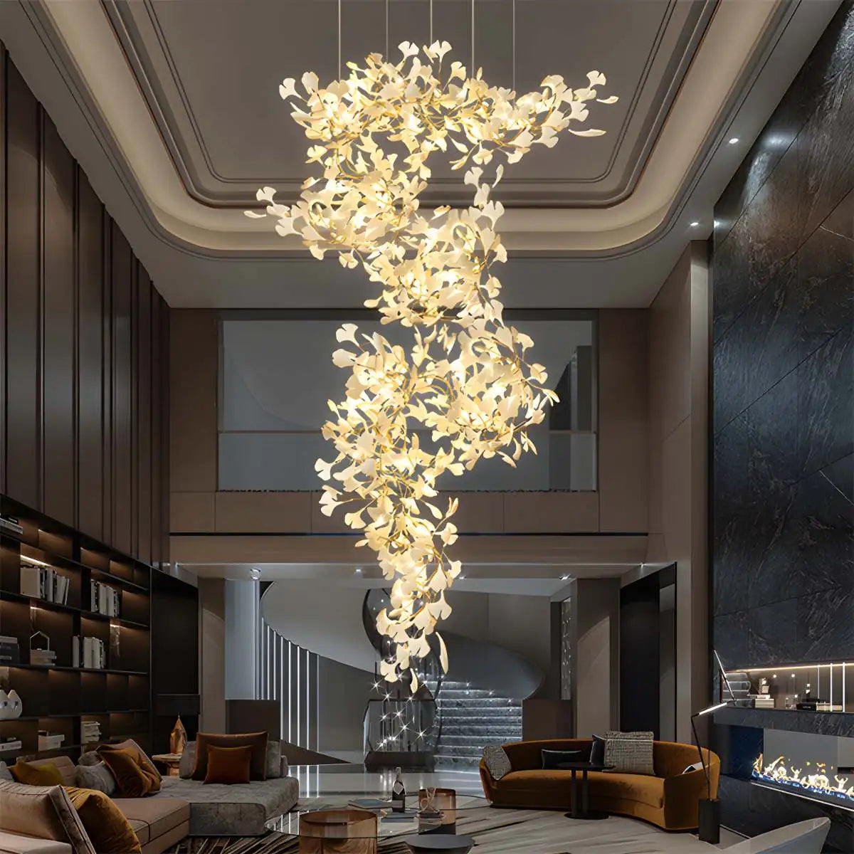 Eloer Large Ginkgo Leaf Chandelier for Living Room