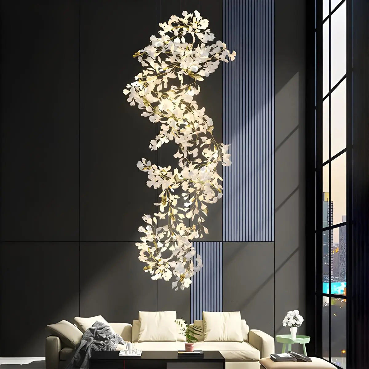 Eloer Large Ginkgo Leaf Chandelier for Living Room