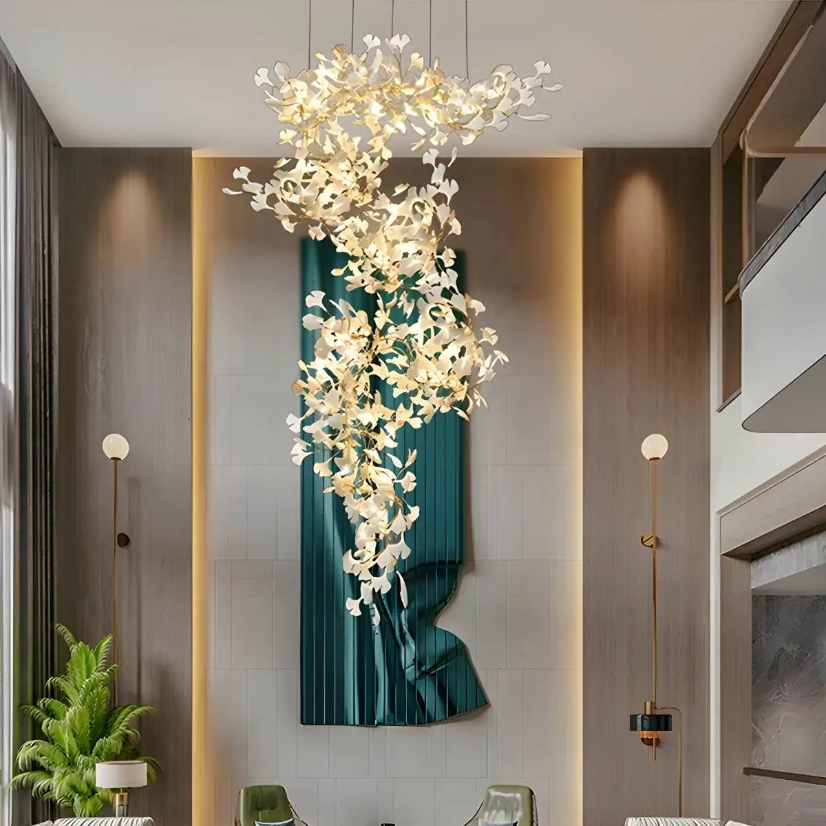 Eloer Large Ginkgo Leaf Chandelier for Living Room