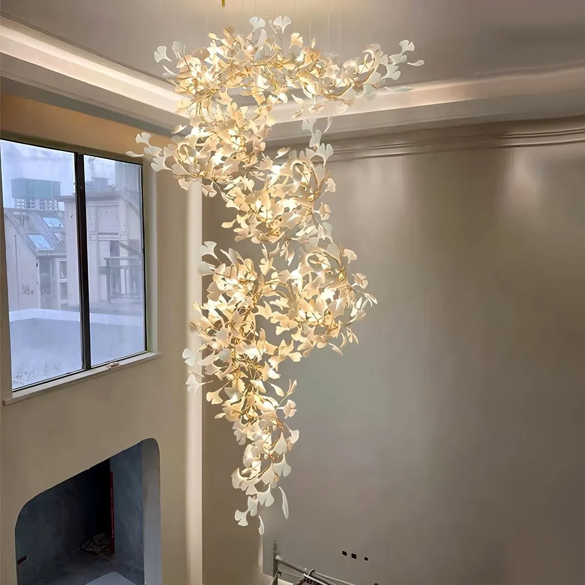 Eloer Large Ginkgo Leaf Chandelier for Living Room