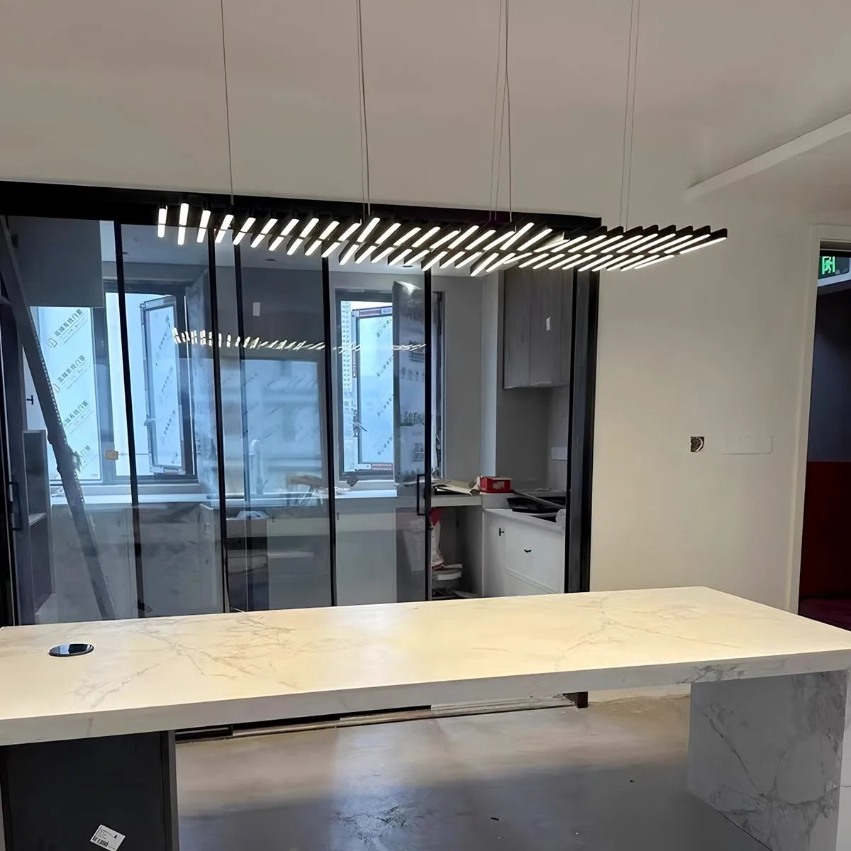 Eloer Linear Fish Bone Modeling Chandelier