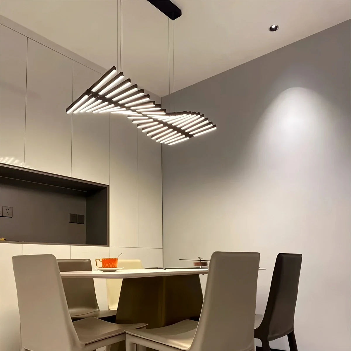 Eloer Linear Fish Bone Modeling Chandelier