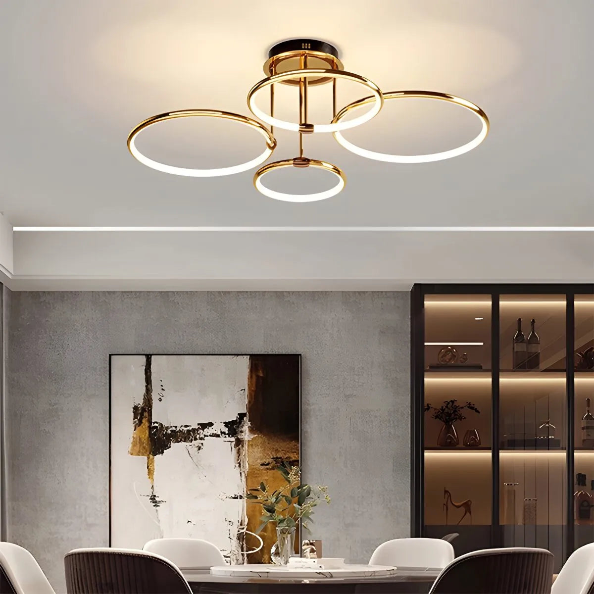 Eloer Metal Circular Chandelier Ceiling Lamp
