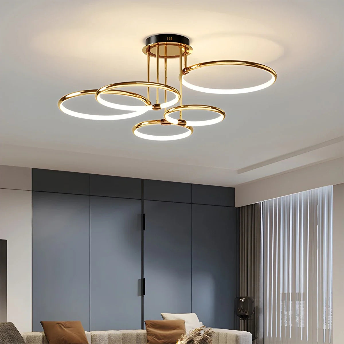 Eloer Metal Circular Chandelier Ceiling Lamp