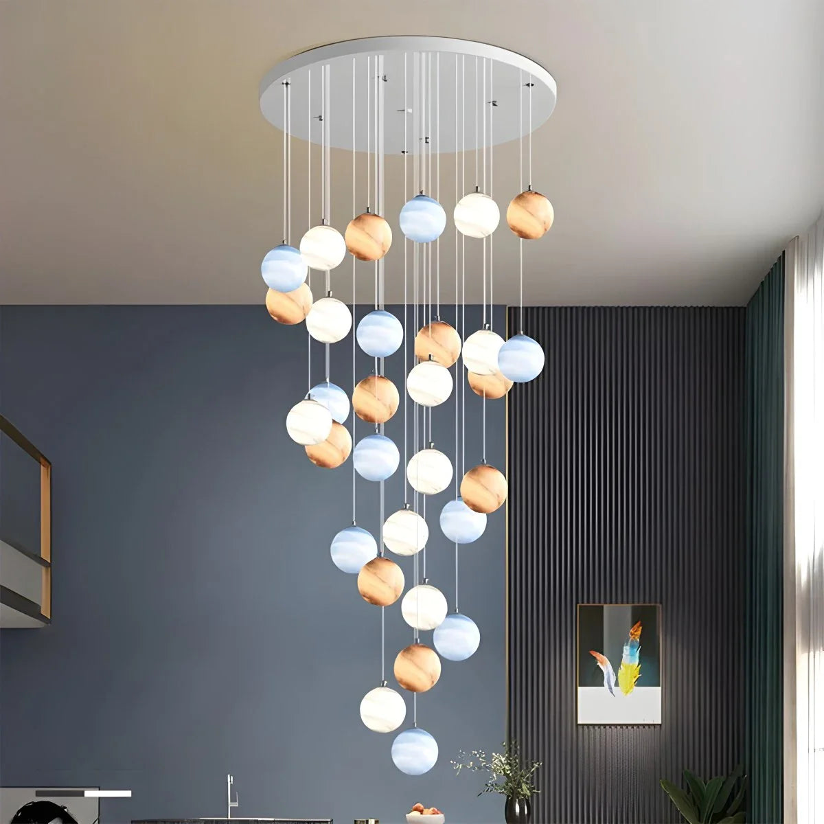 Eloer Modern Attic 3D Moon Celestial Chandelier