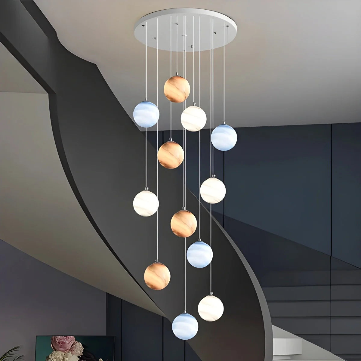 Eloer Modern Attic 3D Moon Celestial Chandelier