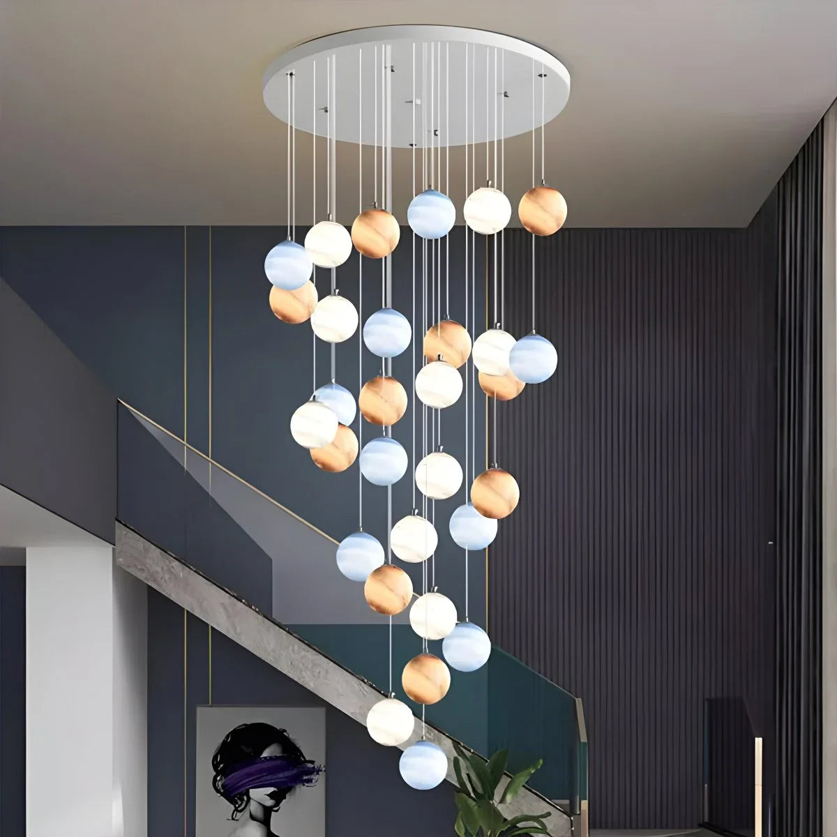Eloer Modern Attic 3D Moon Celestial Chandelier