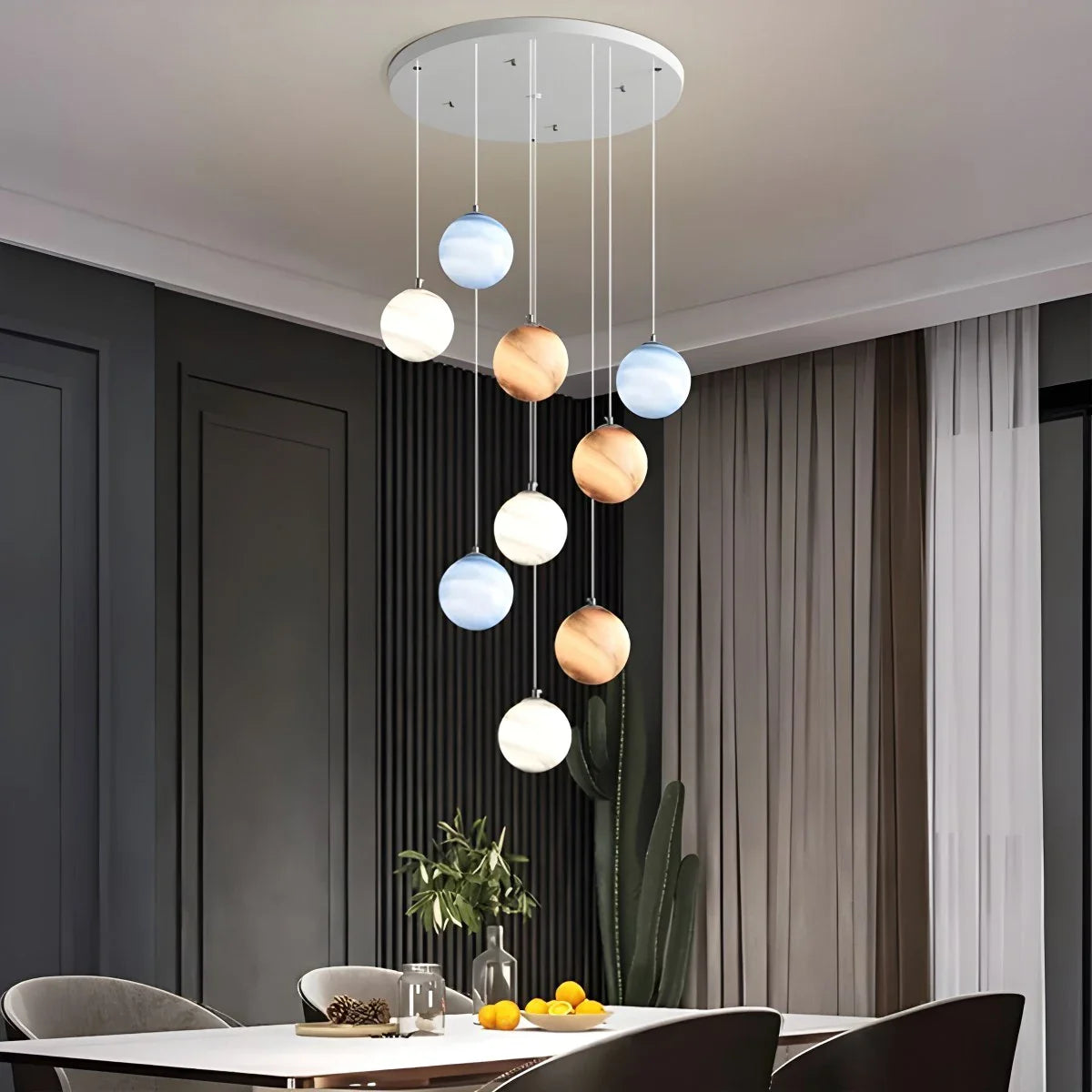 Eloer Modern Attic 3D Moon Celestial Chandelier