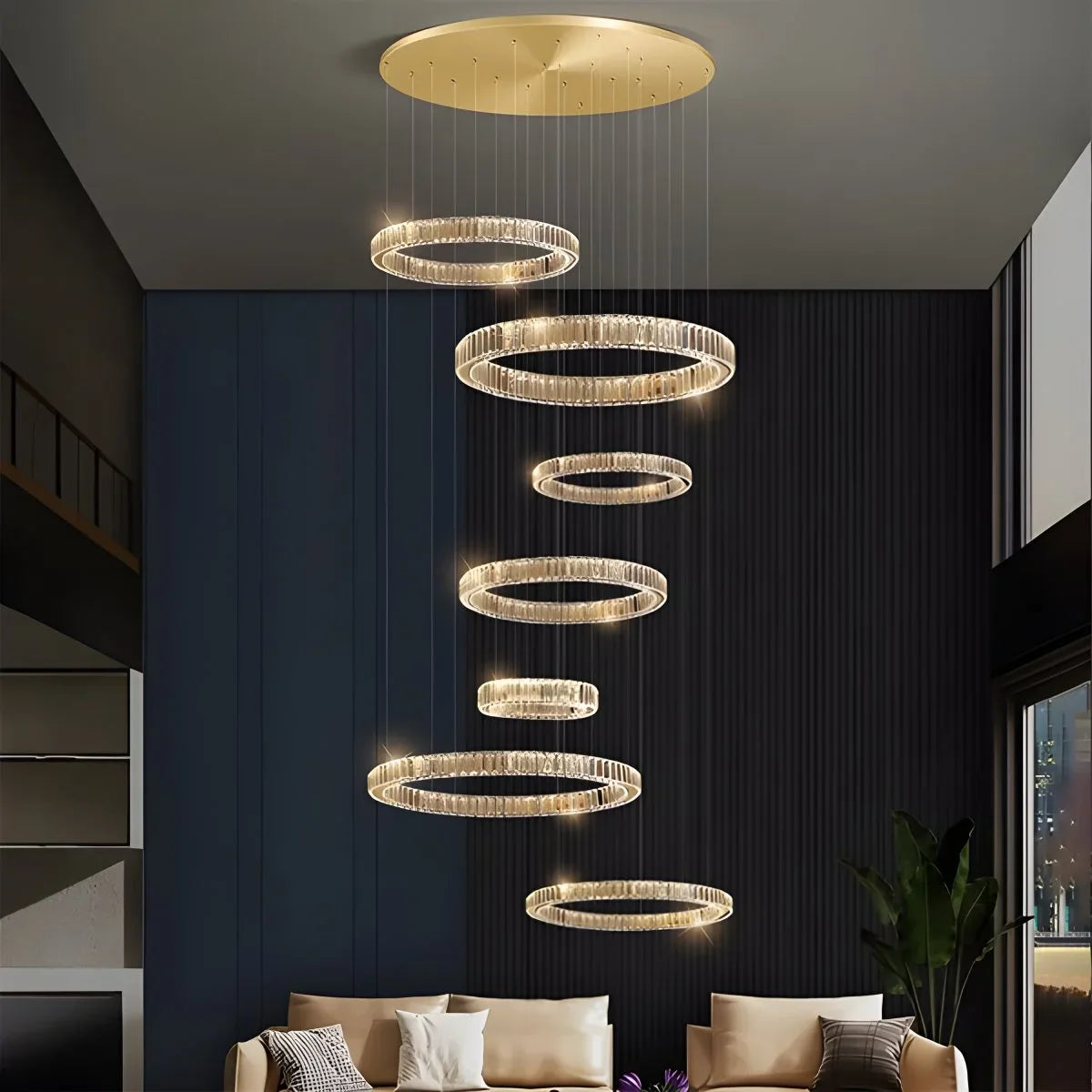 Eloer Nordic Circular Villa Crystal Chandelier