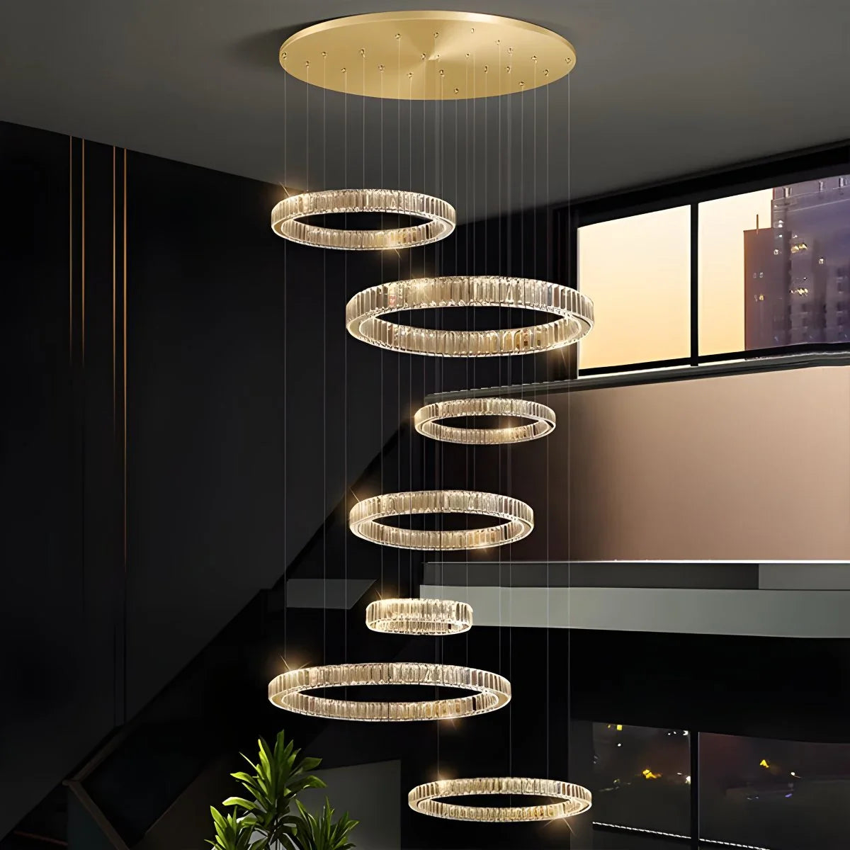 Eloer Nordic Circular Villa Crystal Chandelier