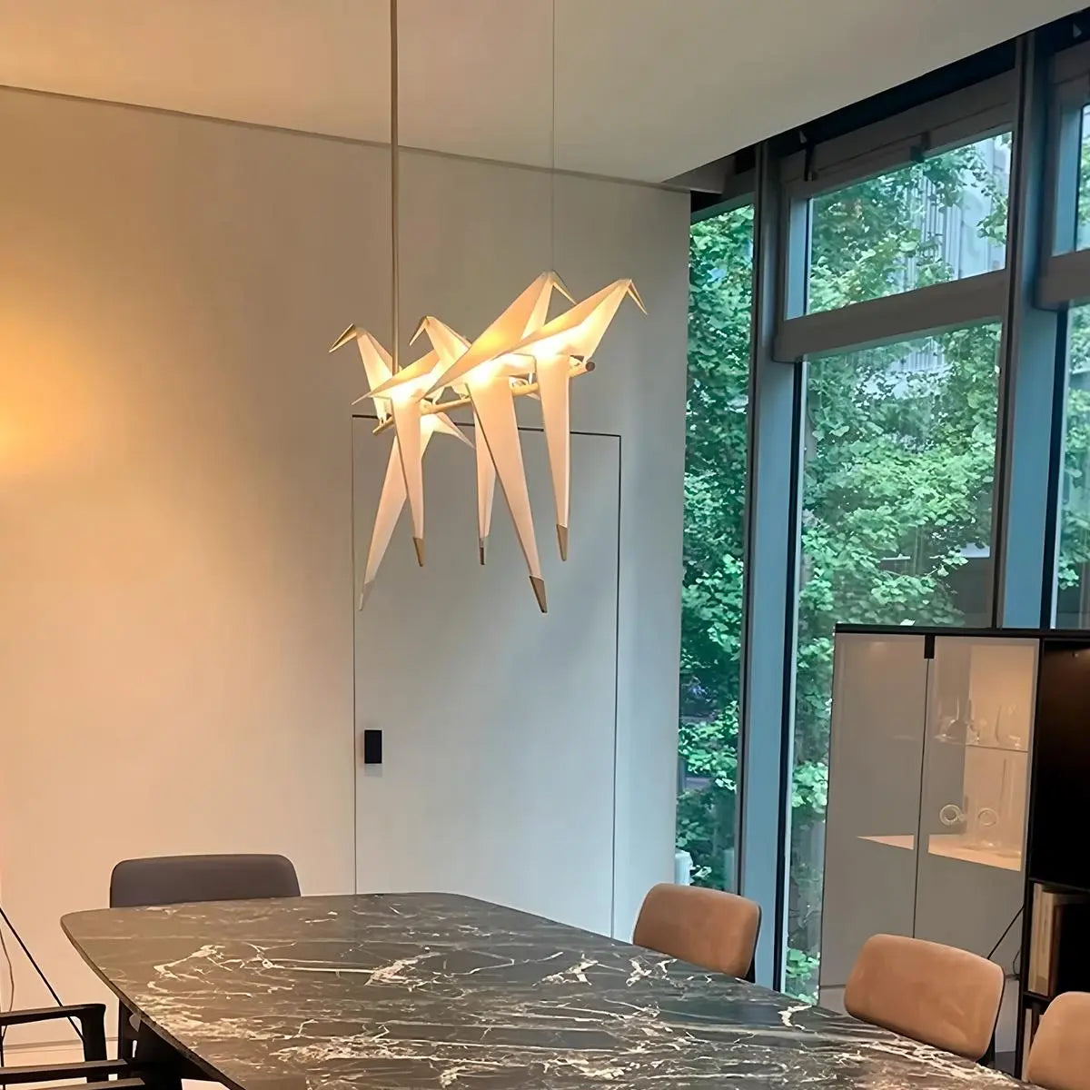 Eloer Paper Crane Bird Chandelier for Dining Room