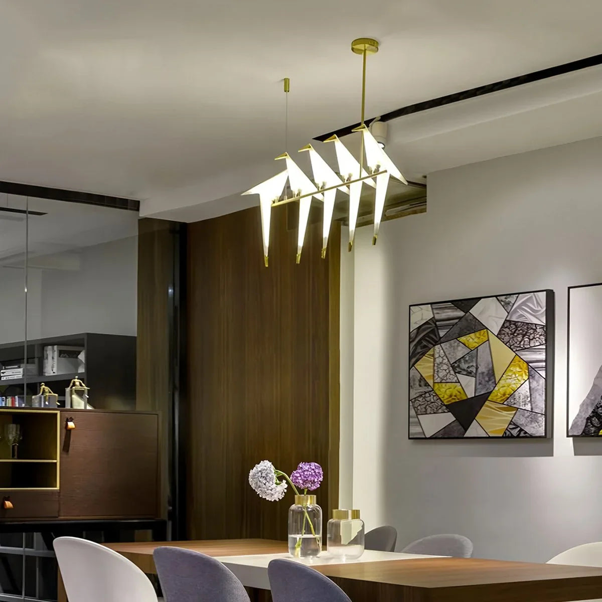 Eloer Paper Crane Bird Chandelier for Dining Room