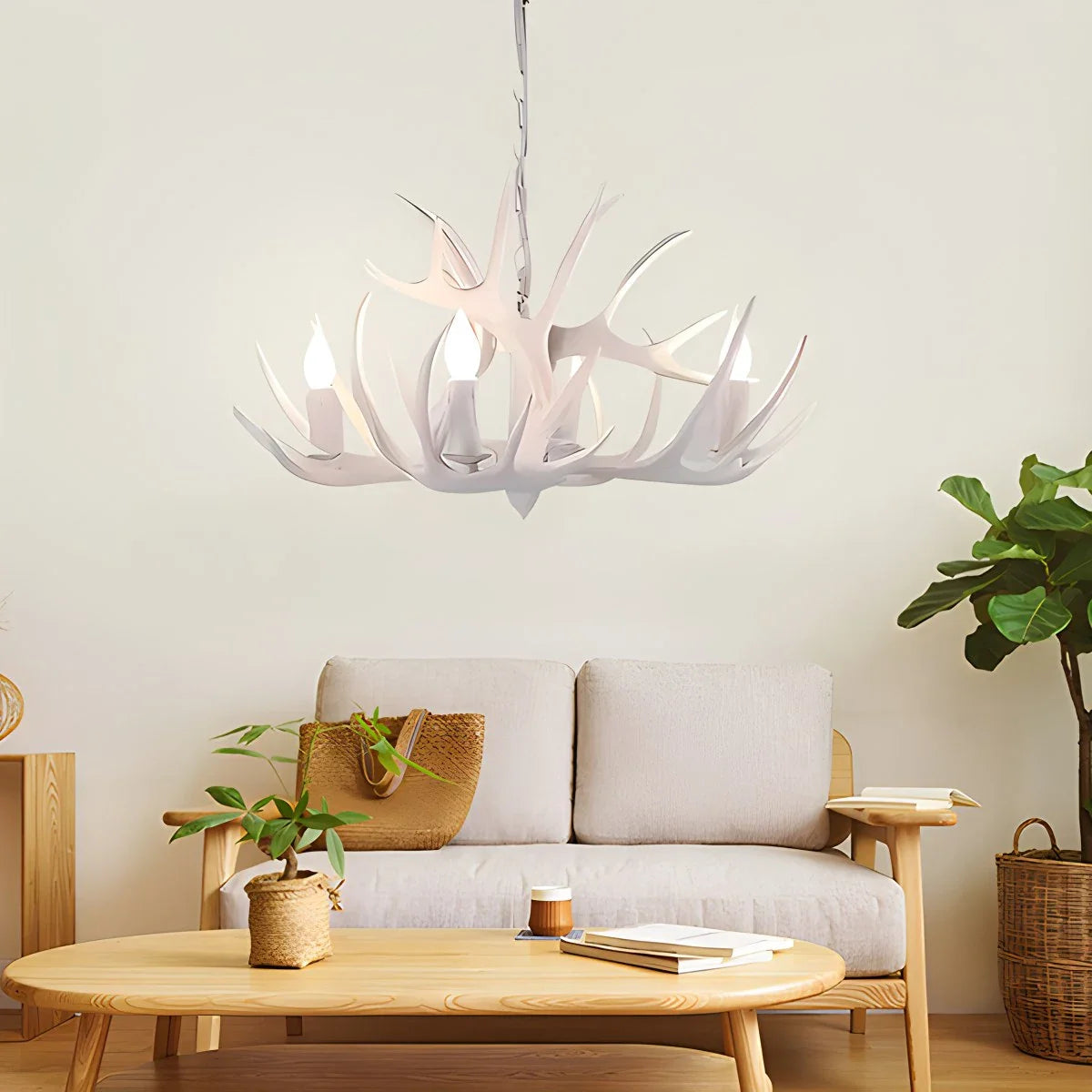 Eloer Antler Shape Resin Chandelier for Living Room